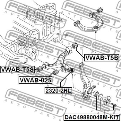 Febest DAC49880048M-KIT - Комплект подшипника ступицы колеса avtokuzovplus.com.ua