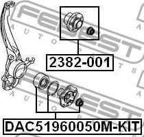 Febest DAC51960050M-KIT - Комплект подшипника ступицы колеса avtokuzovplus.com.ua