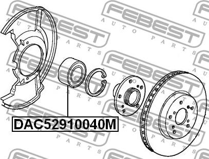 Febest DAC52910040M - Підшипник ступиці колеса autocars.com.ua