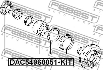 Febest DAC54960051-KIT - Комплект підшипника маточини колеса autocars.com.ua