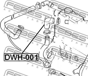 Febest DWH-001 - Трубка охолоджуючої рідини autocars.com.ua