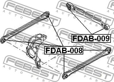 Febest FDAB-008 - Сайлентблок, рычаг подвески колеса avtokuzovplus.com.ua