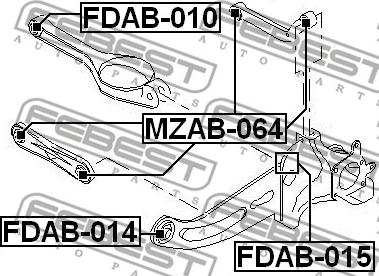 Febest FDAB-010 - Сайлентблок, рычаг подвески колеса autodnr.net