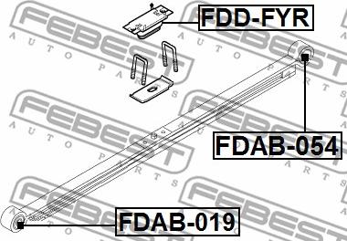 Febest FDAB-019 - Втулка, листова ресора autocars.com.ua