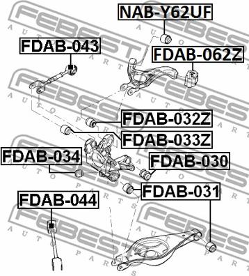 Febest FDAB-062Z - Сайлентблок, важеля підвіски колеса autocars.com.ua