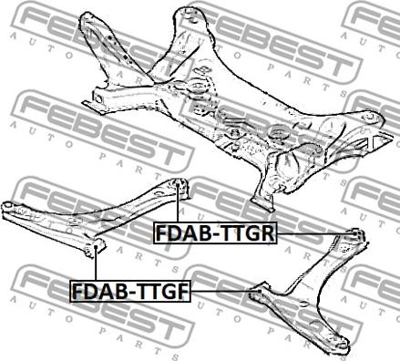 Febest FDAB-TTGR - Сайлентблок, важеля підвіски колеса autocars.com.ua