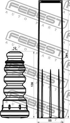 Febest FDSHB-KUGR-KIT - Пилозахисний комплект, амортизатор autocars.com.ua