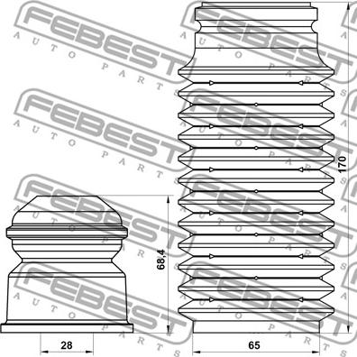 Febest FDSHB-MONIIIF-KIT - Пилозахисний комплект, амортизатор autocars.com.ua