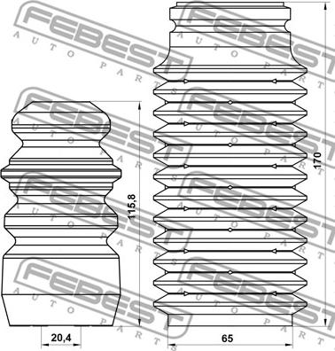 Febest FDSHB-MONIIIR-KIT - Пилозахисний комплект, амортизатор autocars.com.ua