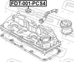 Febest FDT-001-PCS4 - Прокладка, кришка головки циліндра autocars.com.ua