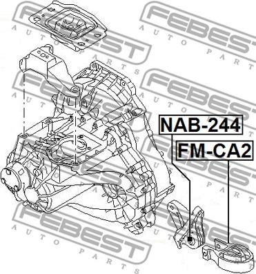 Febest FM-CA2 - Подвеска, ступенчатая коробка передач autodnr.net