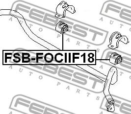 Febest FSB-FOCIIF18 - Втулка стабілізатора autocars.com.ua