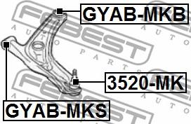 Febest GYAB-MKB - Сайлентблок, рычаг подвески колеса avtokuzovplus.com.ua