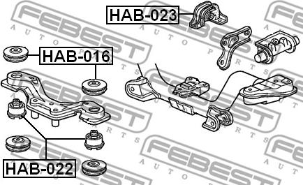 Febest HAB-016 - Опора, дифференциал avtokuzovplus.com.ua