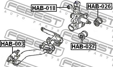 Febest HAB-027 - Сайлентблок, важеля підвіски колеса autocars.com.ua