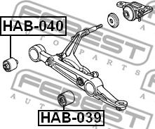 Febest HAB-040 - Сайлентблок, рычаг подвески колеса autodnr.net