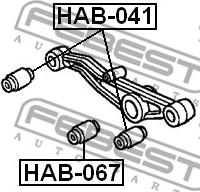 Febest HAB-067 - Сайлентблок, рычаг подвески колеса avtokuzovplus.com.ua