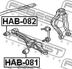 Febest HAB-081 - Сайлентблок, важеля підвіски колеса autocars.com.ua