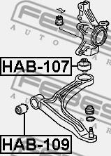 Febest HAB-109 - Сайлентблок, важеля підвіски колеса autocars.com.ua