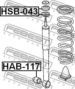 Febest HAB-117 - Сайлентблок стійки, амортизатора autocars.com.ua