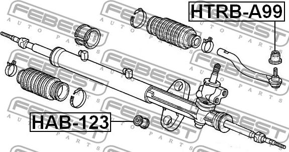 Febest HTRB-A99 - Ремкомплект, наконечник поперечной рулевой тяги avtokuzovplus.com.ua