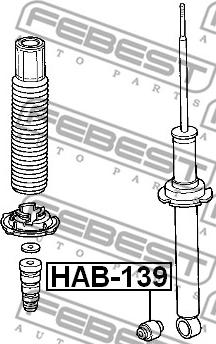 Febest HAB-139 - Сайлентблок, стойка амортизатора avtokuzovplus.com.ua