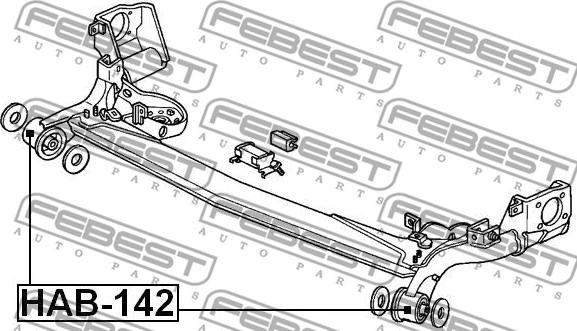 Febest HAB-142 - Сайлентблок, рычаг подвески колеса avtokuzovplus.com.ua