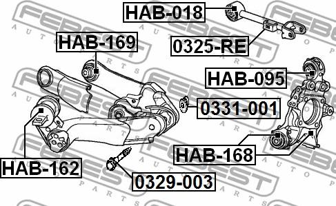 Febest HAB-169 - Сайлентблок, рычаг подвески колеса avtokuzovplus.com.ua