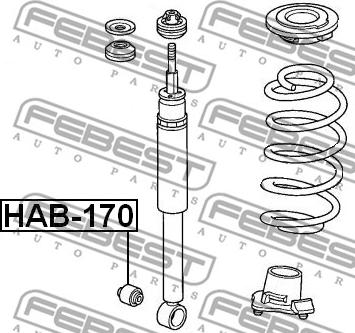 Febest HAB-170 - Сайлентблок стійки, амортизатора autocars.com.ua