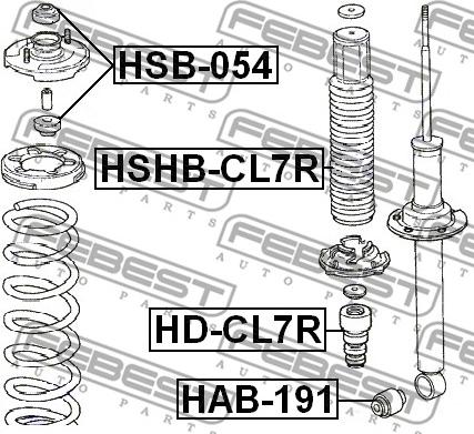 Febest HAB-191 - Сайлентблок стійки, амортизатора autocars.com.ua