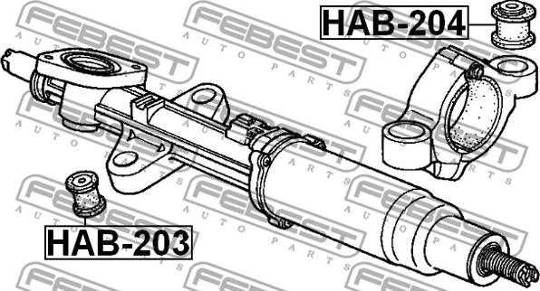 Febest HAB-203 - Сайлентблок підвіски autocars.com.ua