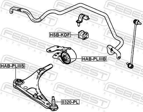 Febest HAB-PLIIIS - Сайлентблок, важеля підвіски колеса autocars.com.ua