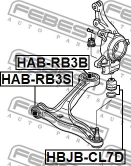 Febest HAB-RB3B - Сайлентблок, важеля підвіски колеса autocars.com.ua