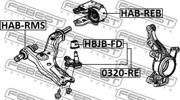 Febest HAB-RMS - Сайлентблок, важеля підвіски колеса autocars.com.ua