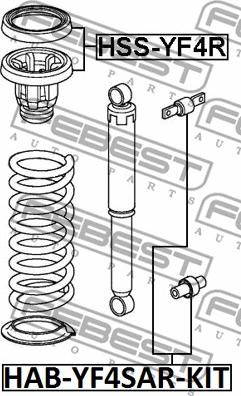 Febest HSS-YF4R - Опора стійки амортизатора, подушка autocars.com.ua