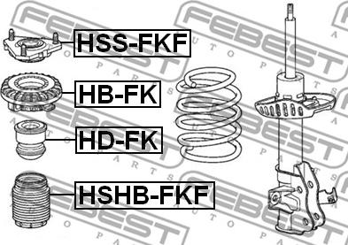 Febest HB-FK - Подшипник качения, опора стойки амортизатора avtokuzovplus.com.ua