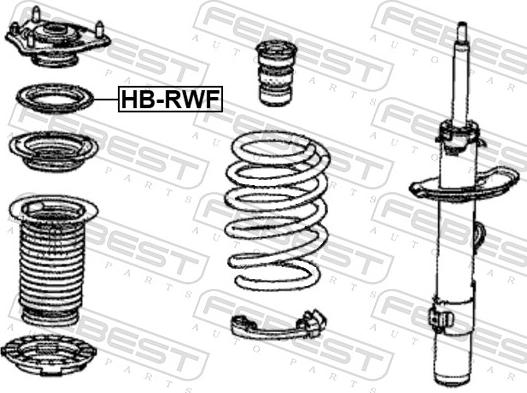 Febest HB-RWF - Підшипник кочення, опора стійки амортизатора autocars.com.ua