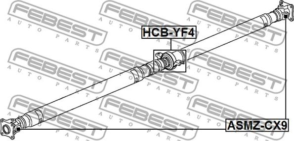 Febest HCB-YF4 - Підвіска, карданний вал autocars.com.ua