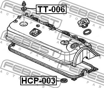 Febest HCP-003 - Кільце ущільнювача, шахта свічки autocars.com.ua