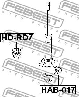Febest HD-RD7 - Отбойник заднего амортизатора honda cr-v rd4-rd5-rd6-rd7-rd9 2001-2006 autodnr.net