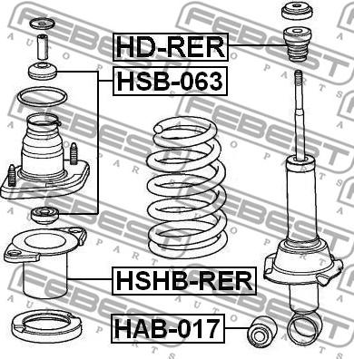 Febest HD-RER - Отбойник, демпфер амортизатора avtokuzovplus.com.ua