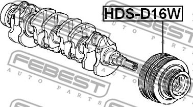 Febest HDS-D16W - Ремінний шків, колінчастий вал autocars.com.ua