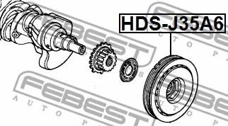 Febest HDS-J35A6 - Ремінний шків, колінчастий вал autocars.com.ua