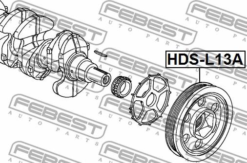 Febest HDS-L13A - Шкив коленчатого вала avtokuzovplus.com.ua