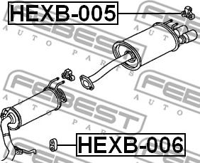 Febest HEXB-006 - Монтажный комплект, система выпуска avtokuzovplus.com.ua