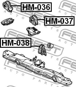 Febest HM-038 - Подушка, підвіска двигуна autocars.com.ua