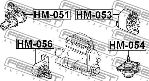 Febest HM-051 - Подушка, підвіска двигуна autocars.com.ua