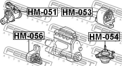 Febest HM-054 - Опора двигуна - КПП autocars.com.ua
