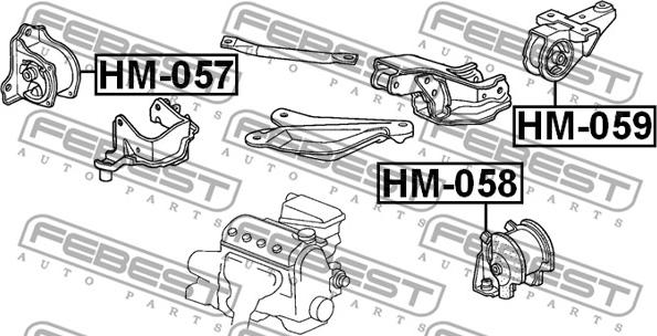 Febest HM-057 - Подушка, опора, подвеска двигателя avtokuzovplus.com.ua