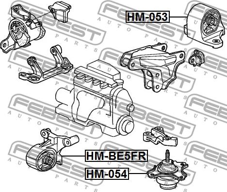 Febest HM-BE5FR - Подушка, підвіска двигуна autocars.com.ua